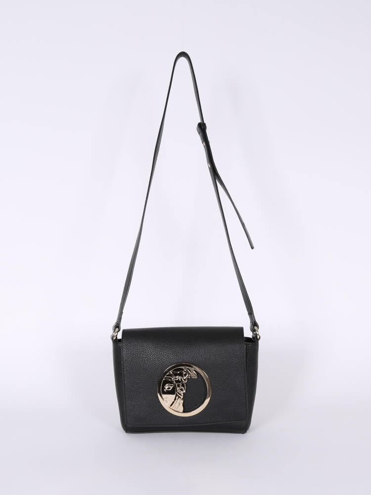 Versace Collection Medusa Leather Crossbody Bag Black www.luxurybags