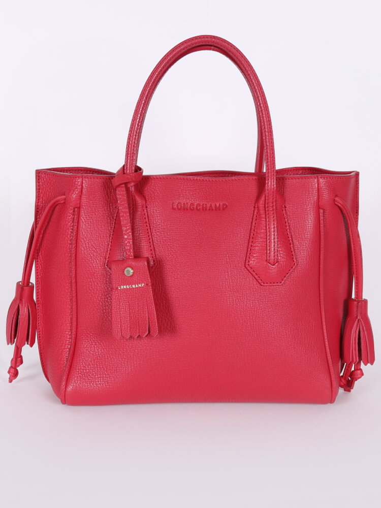 Longchamp Penelope S Leather Shopping Bag Cherry www.luxurybags
