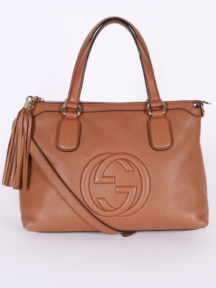 Gucci Soho Leather Tote Bag Brown www.luxurybags