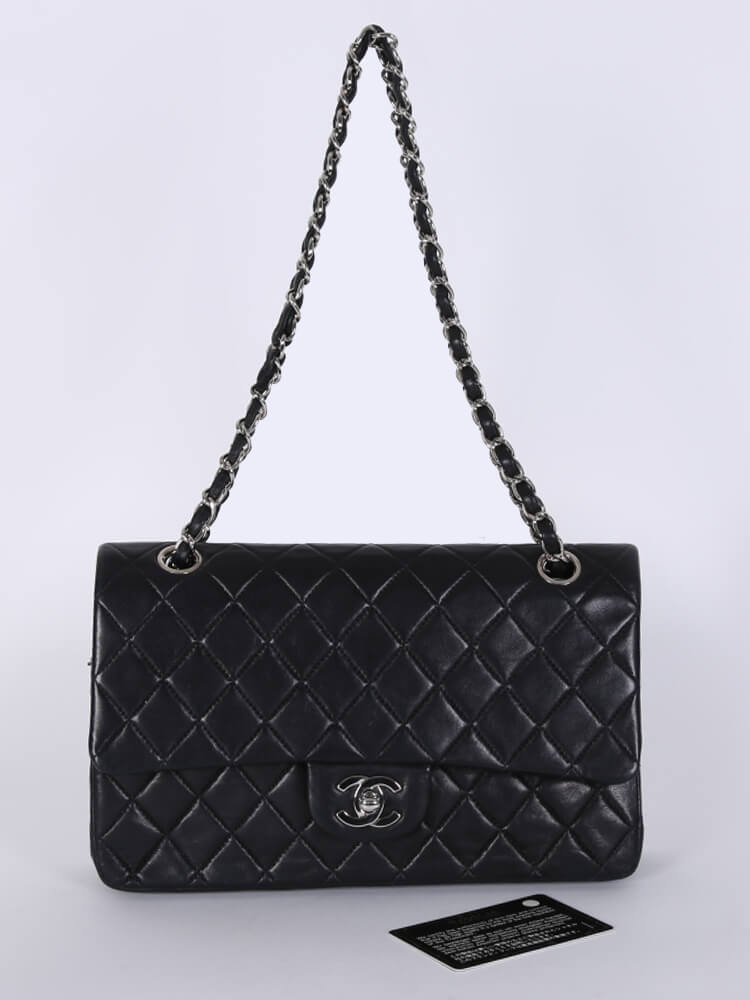 Chanel Medium Double Flap Bag Lambskin Noir www.luxurybags