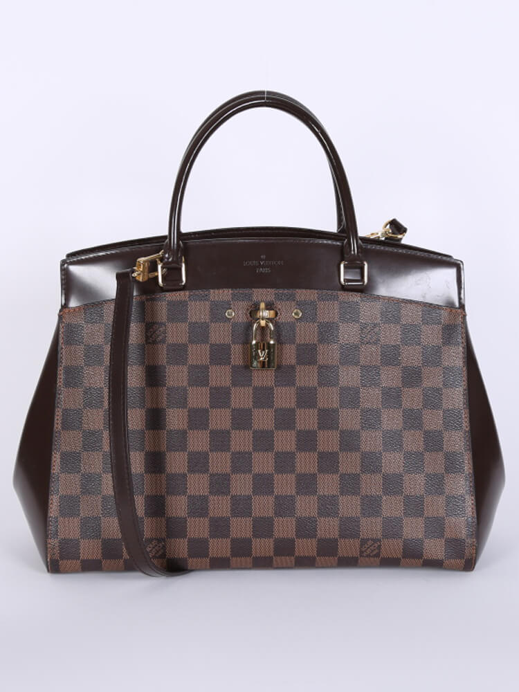 LUIS VUITTON RIVOLI DAMIER EBENE MM TOTE HANDBAG AUTHENTIC PRE-OWNED MINT  CONDIT