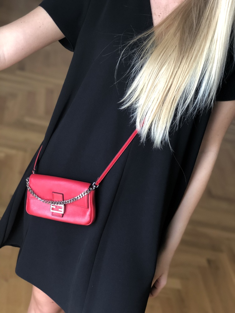 Fendi Baguette Micro Lambskin Red www.luxurybags