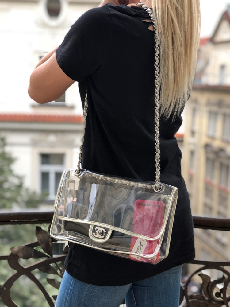 Chanel clear flap bag deals