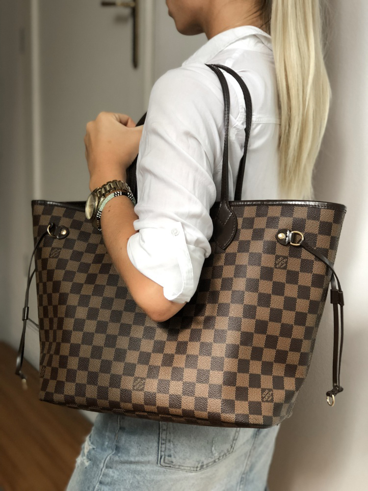 Louis Vuitton - Neverfull MM Damier Ebene Canvas