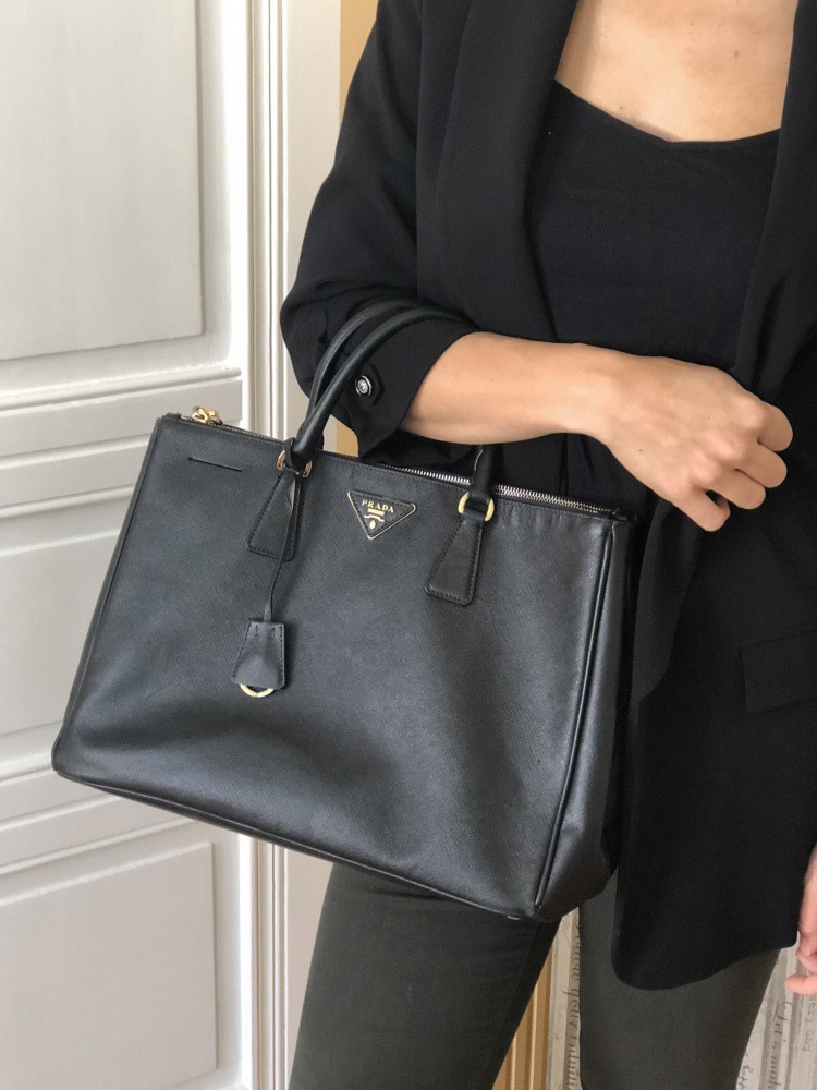 Prada XL Galleria Black Saffiano Leather Tote