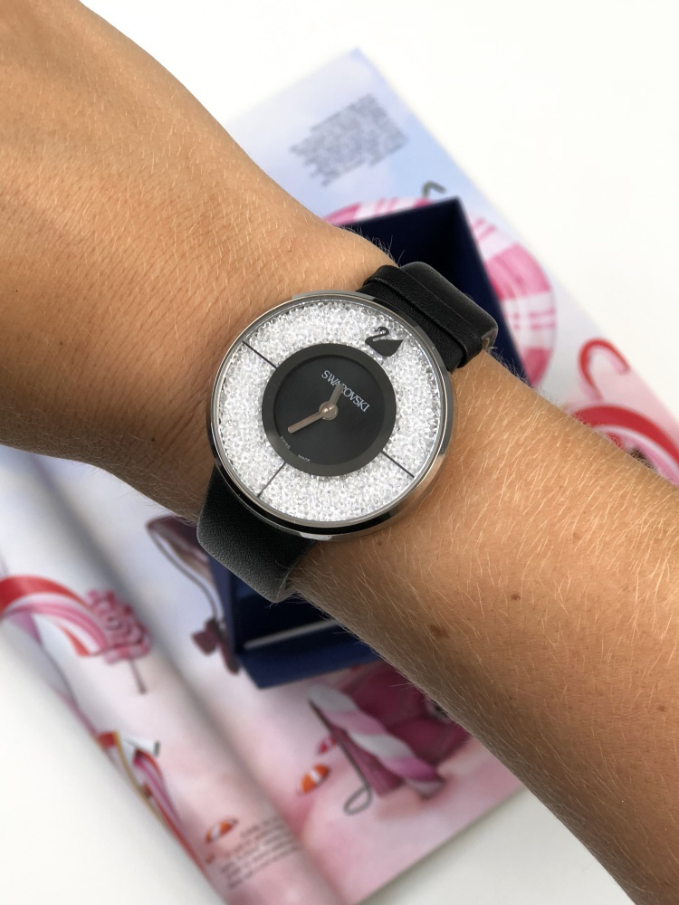 Swarovski black watch clearance
