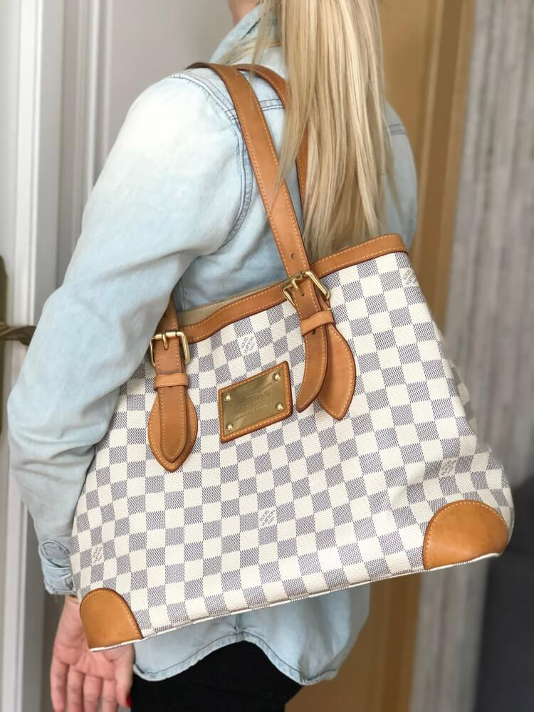 Louis Vuitton Hampstead MM Damier Azur Canvas www.luxurybags
