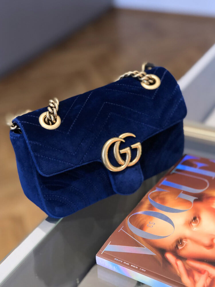 Gucci Handtaschen aus Samt - Blau - 37232257