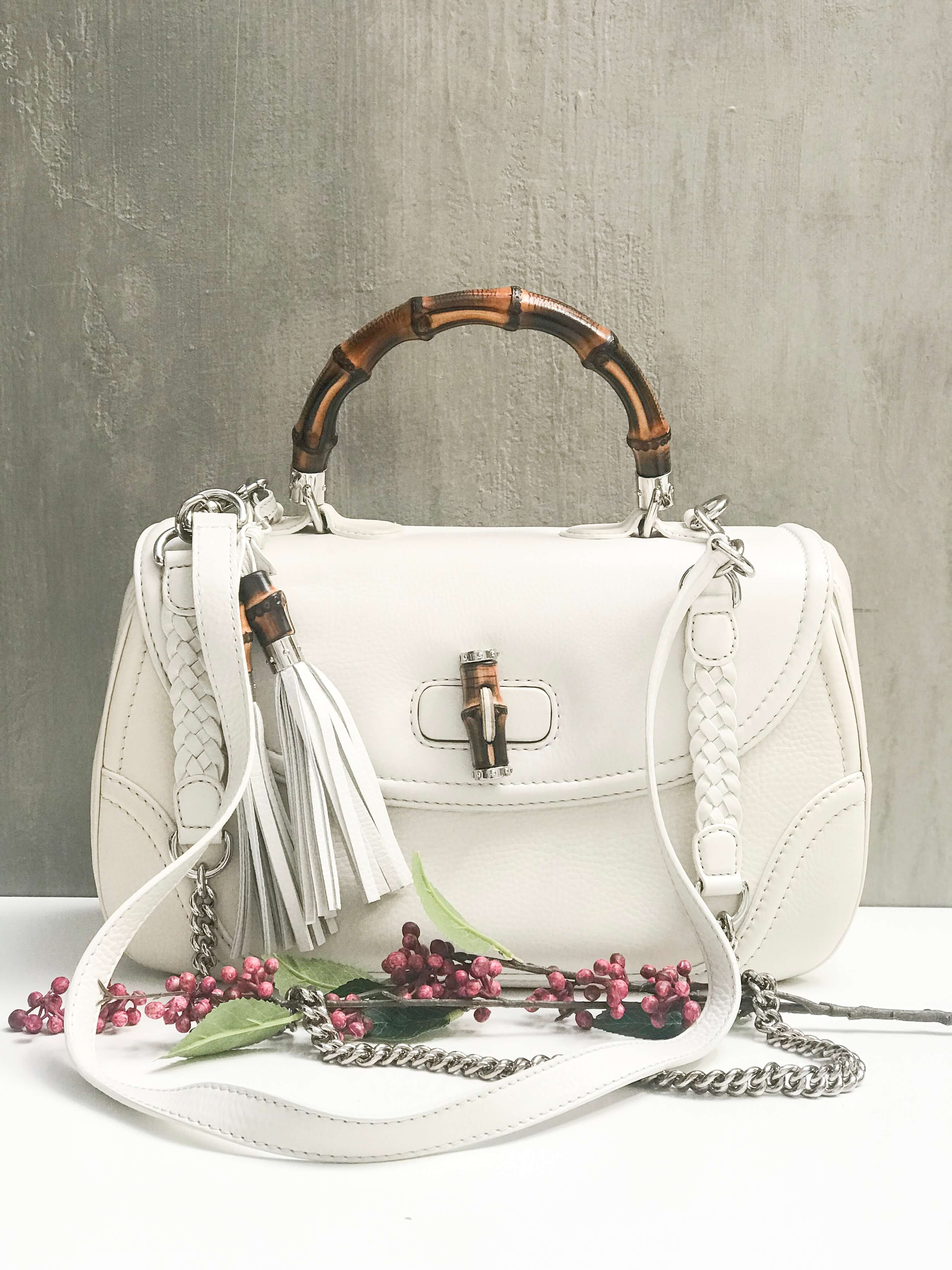 Gucci New Bamboo Leather Top Handle Bag www.luxurybags
