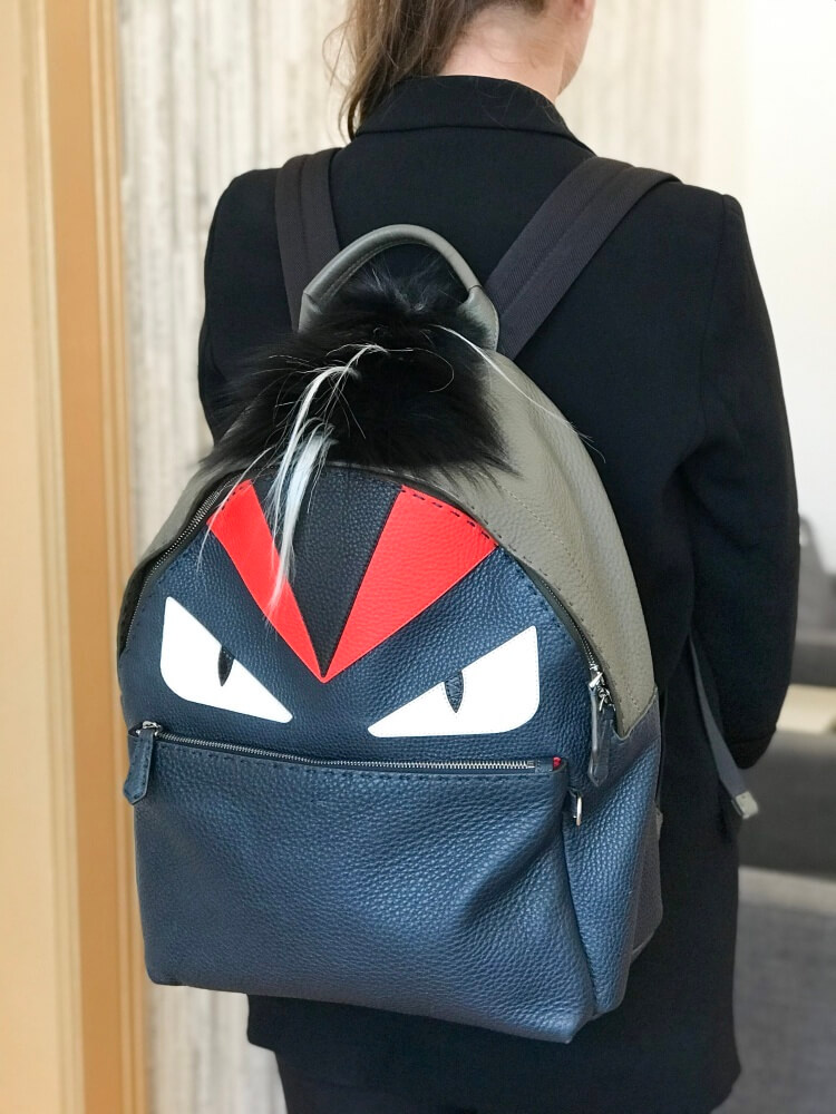 Fendi shearling backpack online