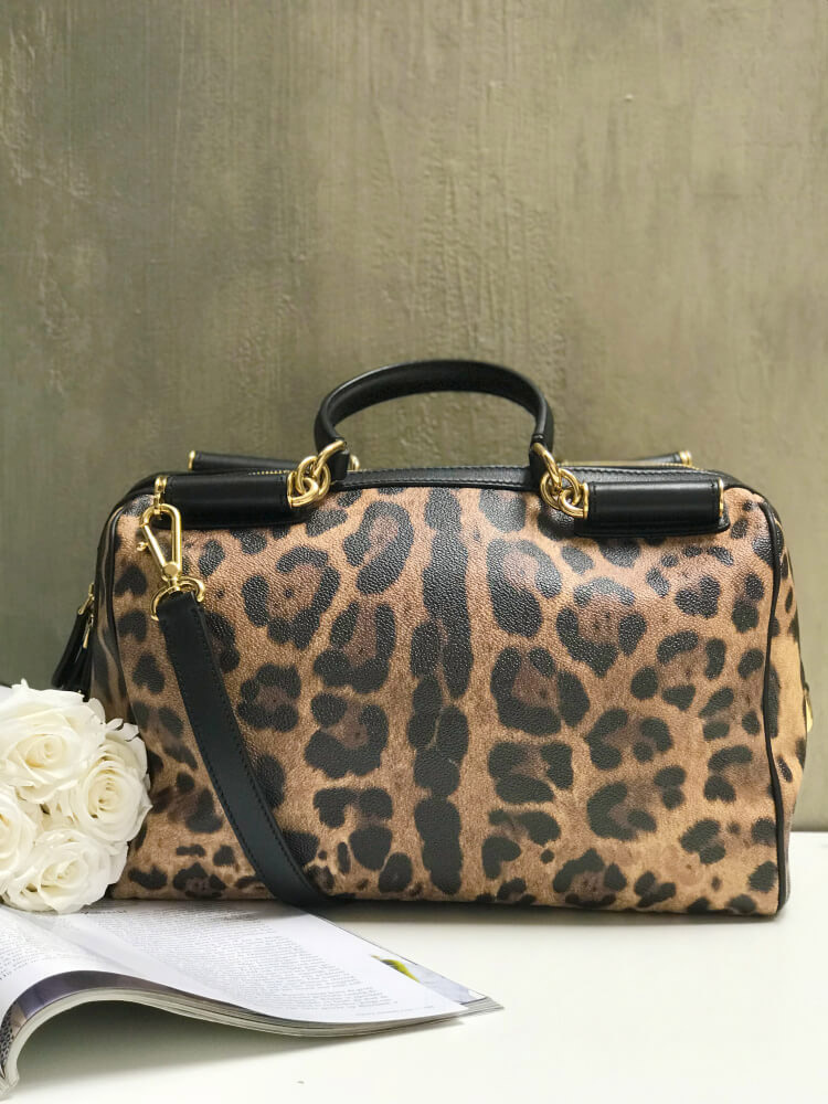 Dolce & Gabbana - Miss Sicily Leopard Print Boston Bag Brown |  