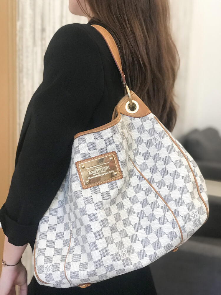 Louis Vuitton Galliera groot model handtas in azur damier canvas