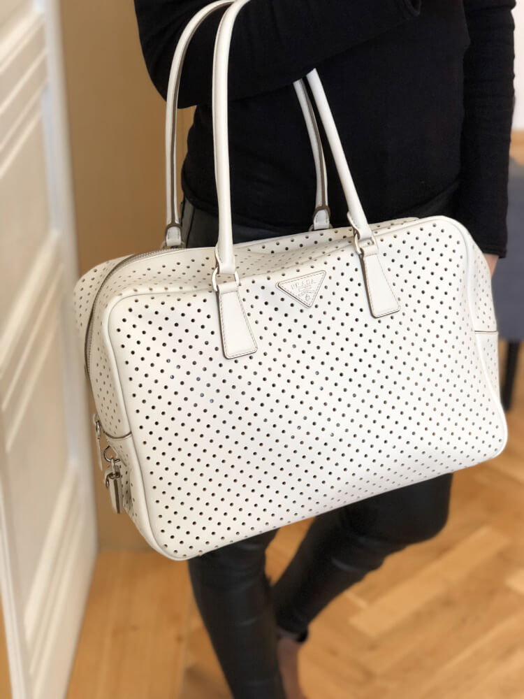 Prada perforated bag deals