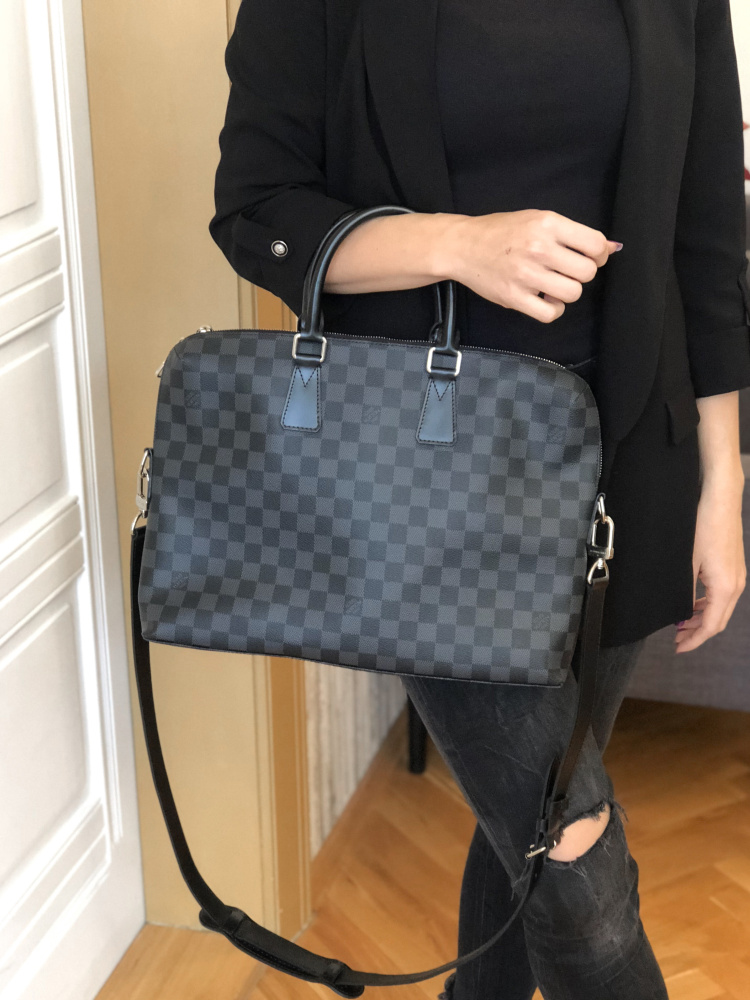 LOUIS VUITTON DAMIER GRAPHITE PORTE DOCUMENTS BUSINESS MM BAG – Caroline's  Fashion Luxuries