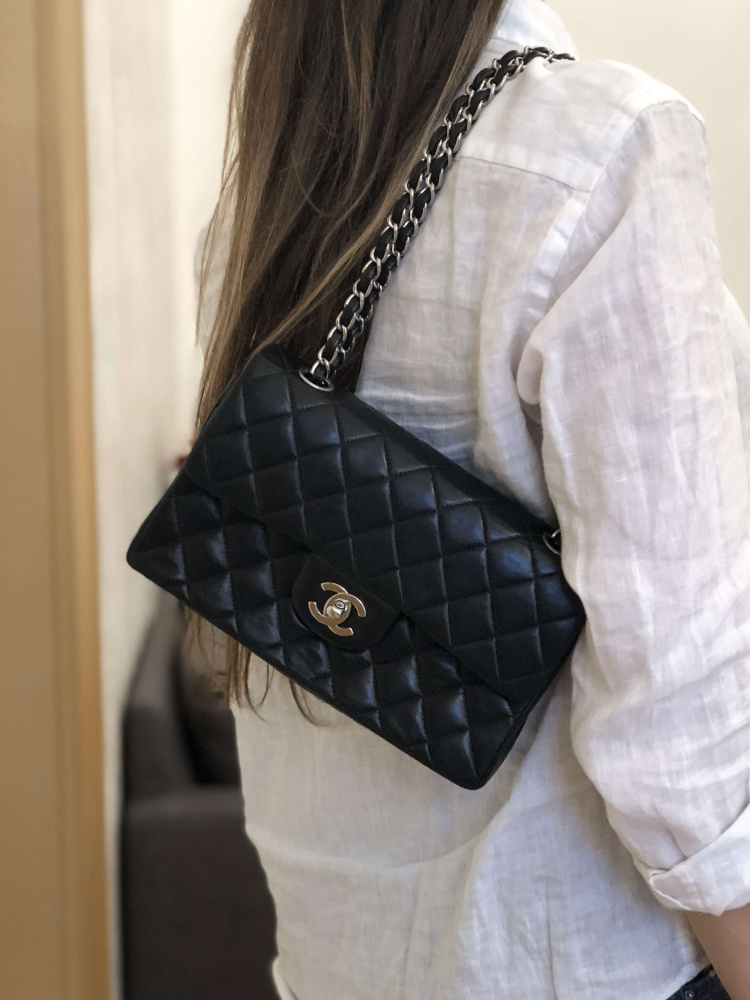 Chanel pre-owned black 1989-1991 vintage small Classic Double Flap