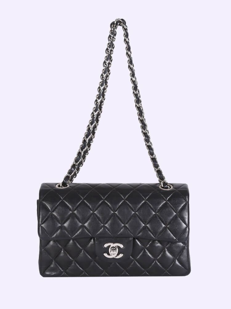 Chanel - Small Classic Flap Bag Lambskin Noir