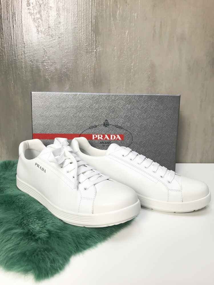 Prada Vitello Plume Sneakers Bianco 8 www.luxurybags