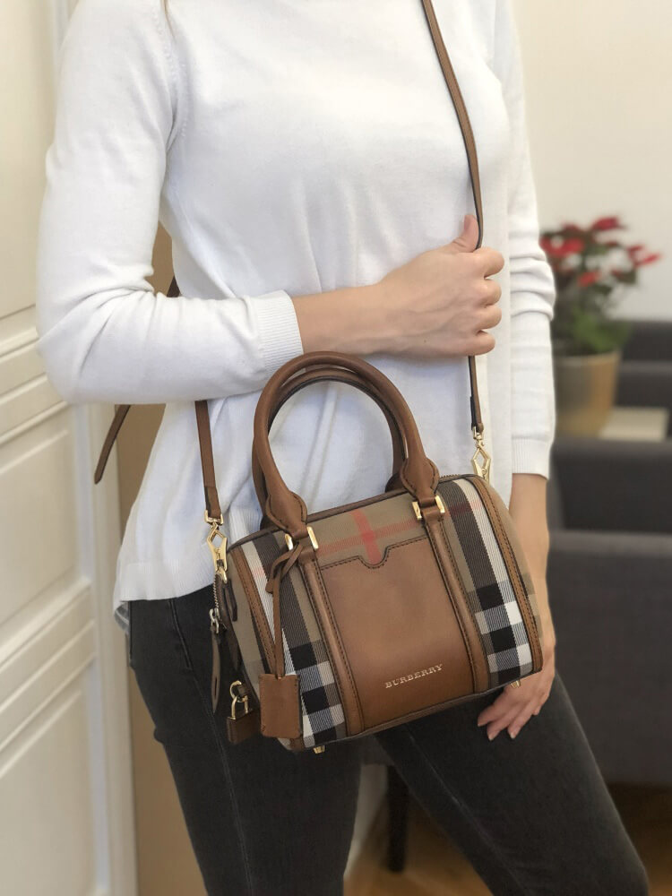 Burberry house check satchel best sale