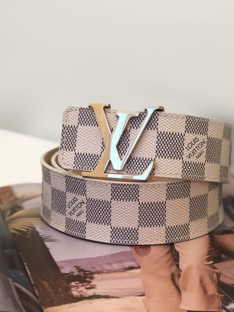 Louis Vuitton LV Initiales Damier Azur Canvas Belt 95 www.luxurybags