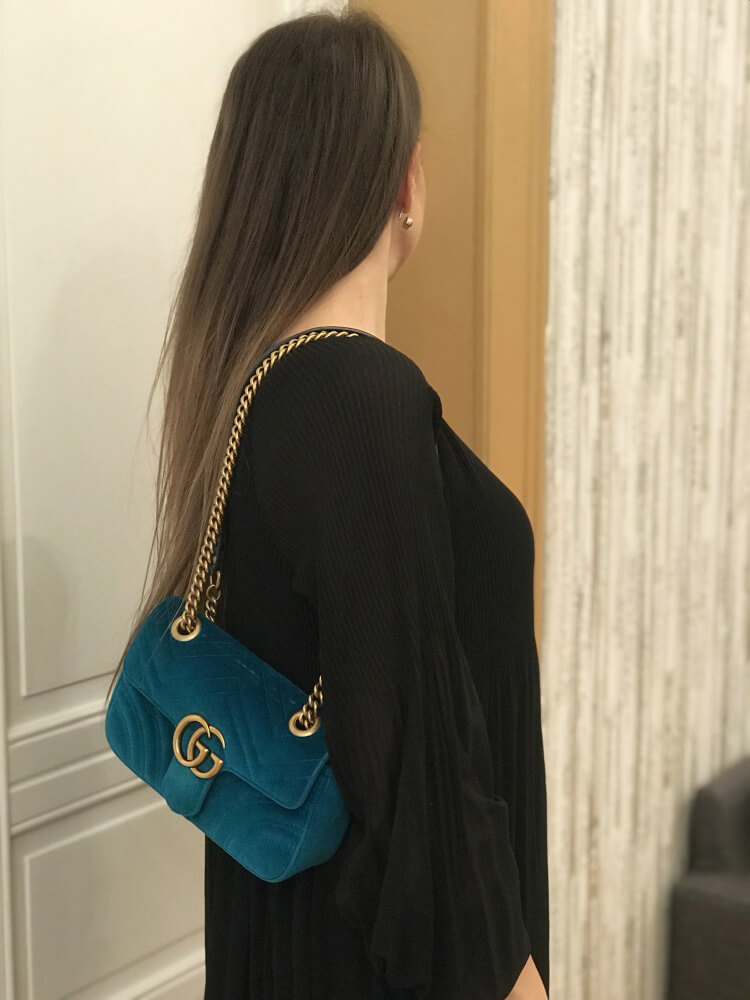 Gucci marmont mini velvet bag 2025