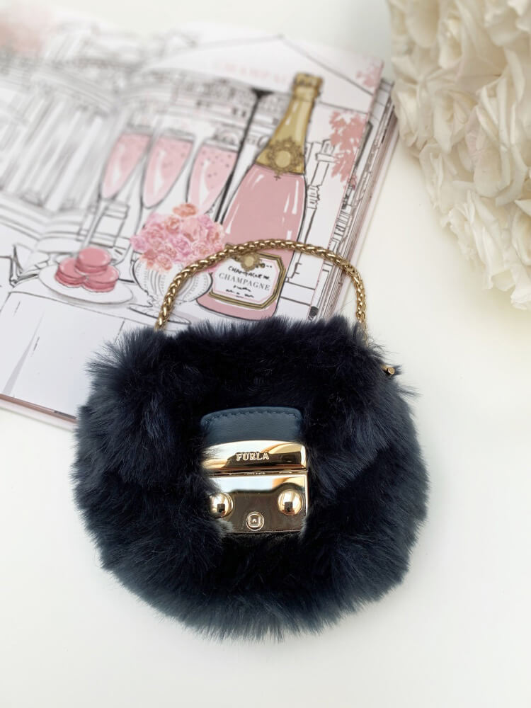 Furla Metropolis Mini Chain Fur Pouch www.luxurybags