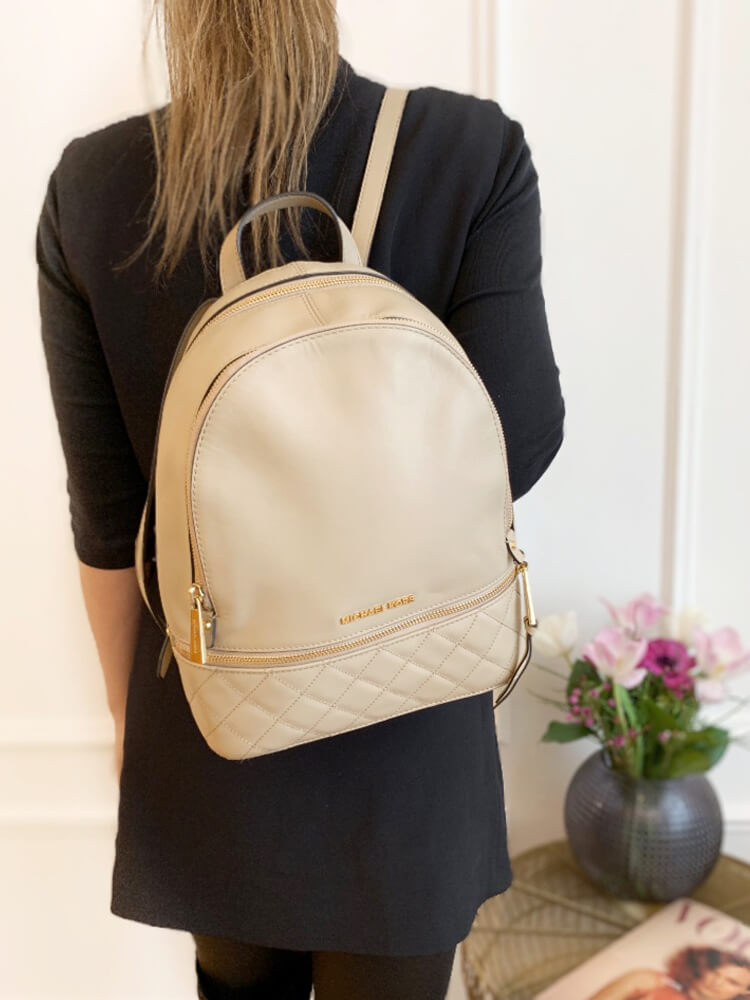 Michael kors backpack beige hotsell