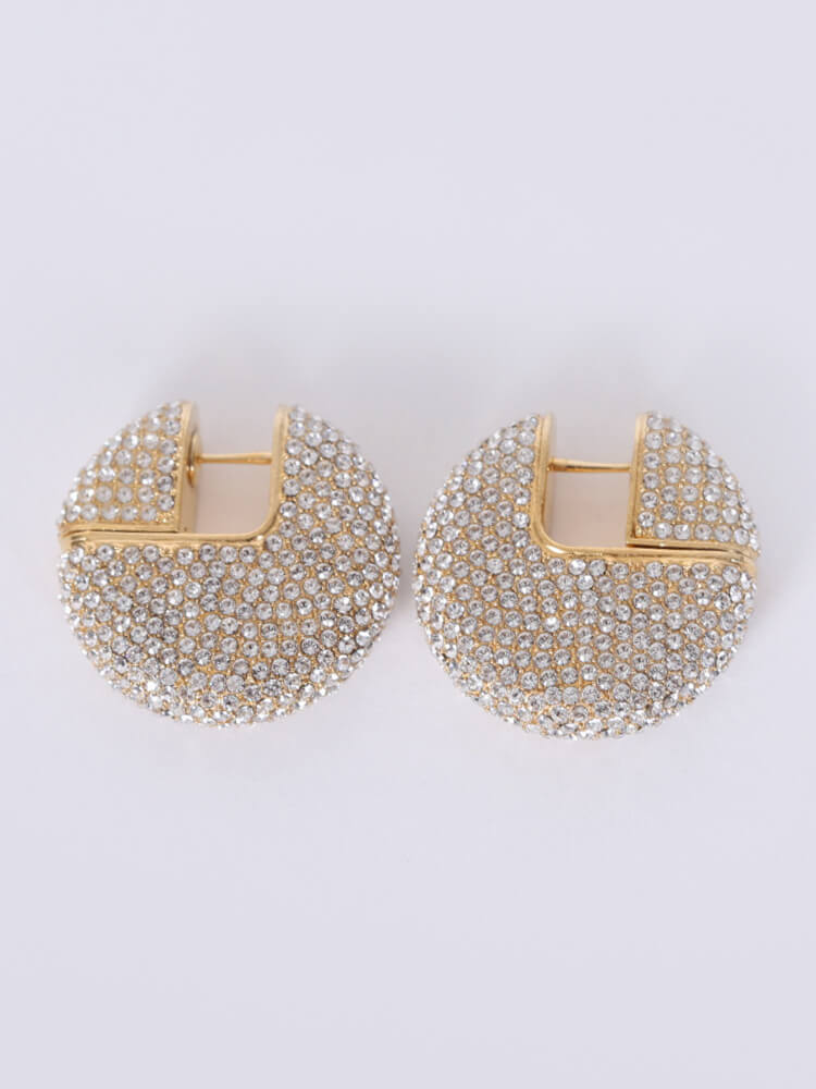 Celine crystal outlet moon hoop earrings