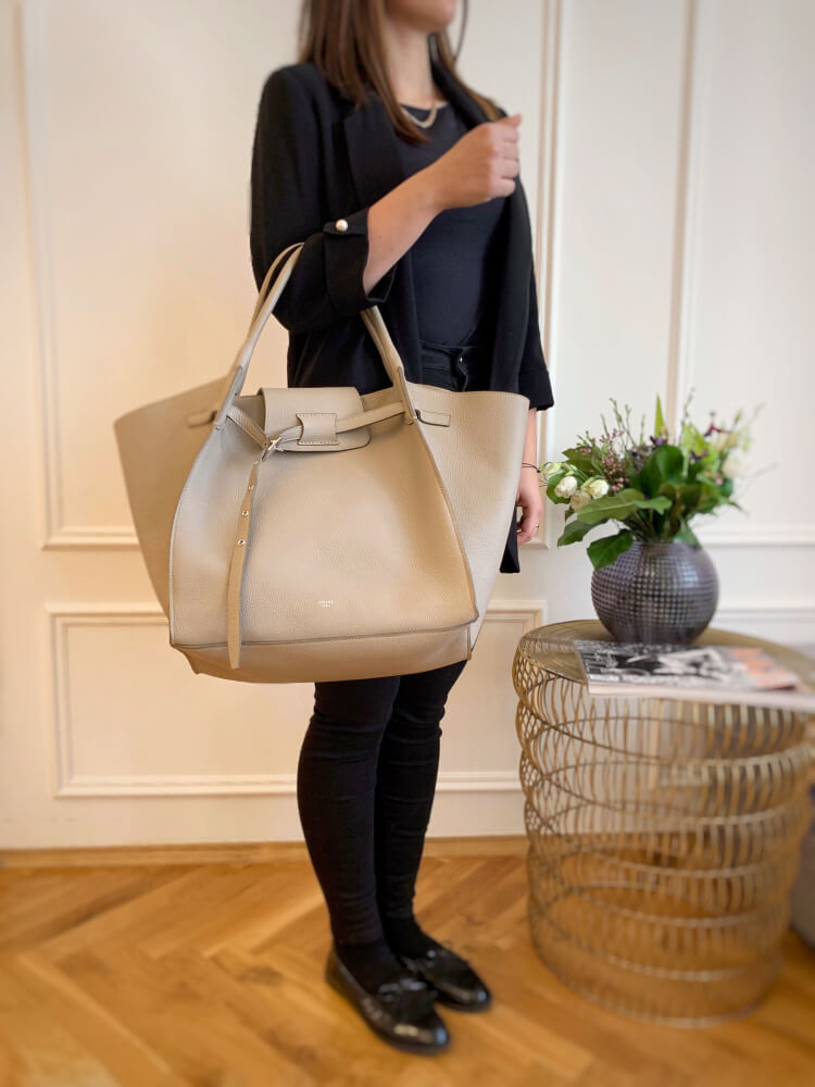 Celine Big Bag Medium Supple Grained Calfskin Beige www.luxurybags
