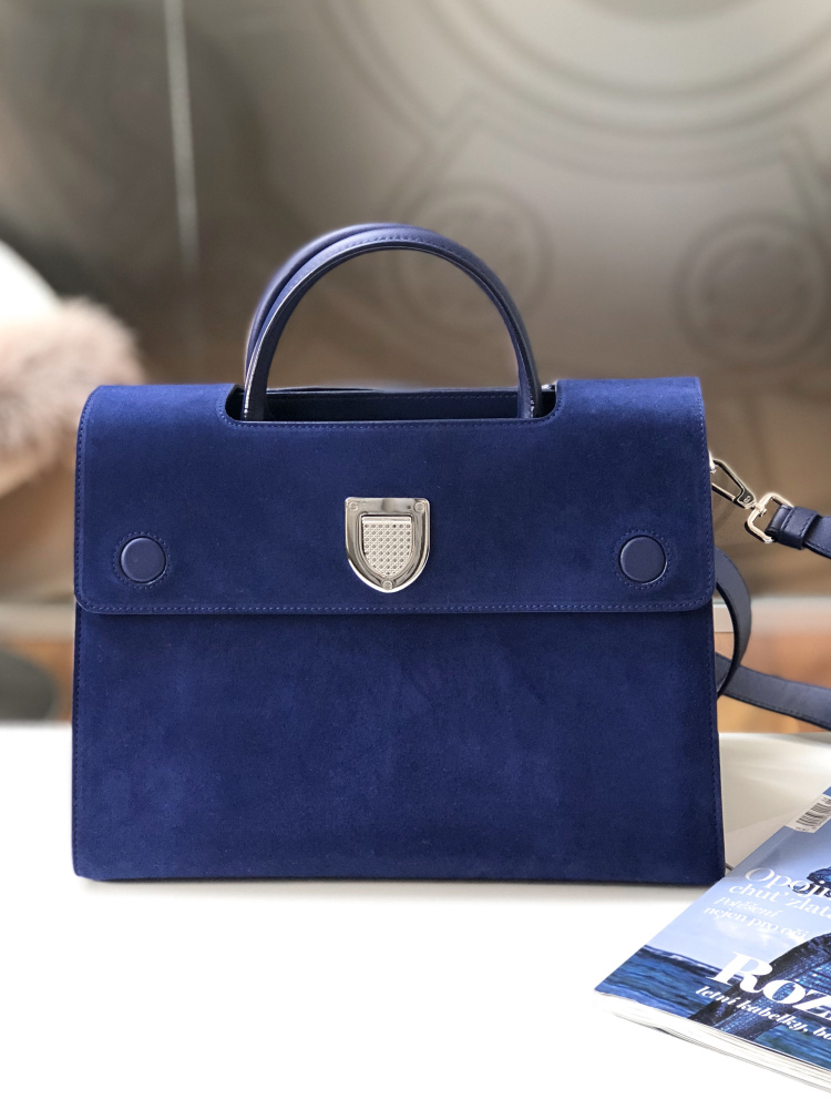 Dior Diorever Medium Bag Suede Cobalt Blue www.luxurybags