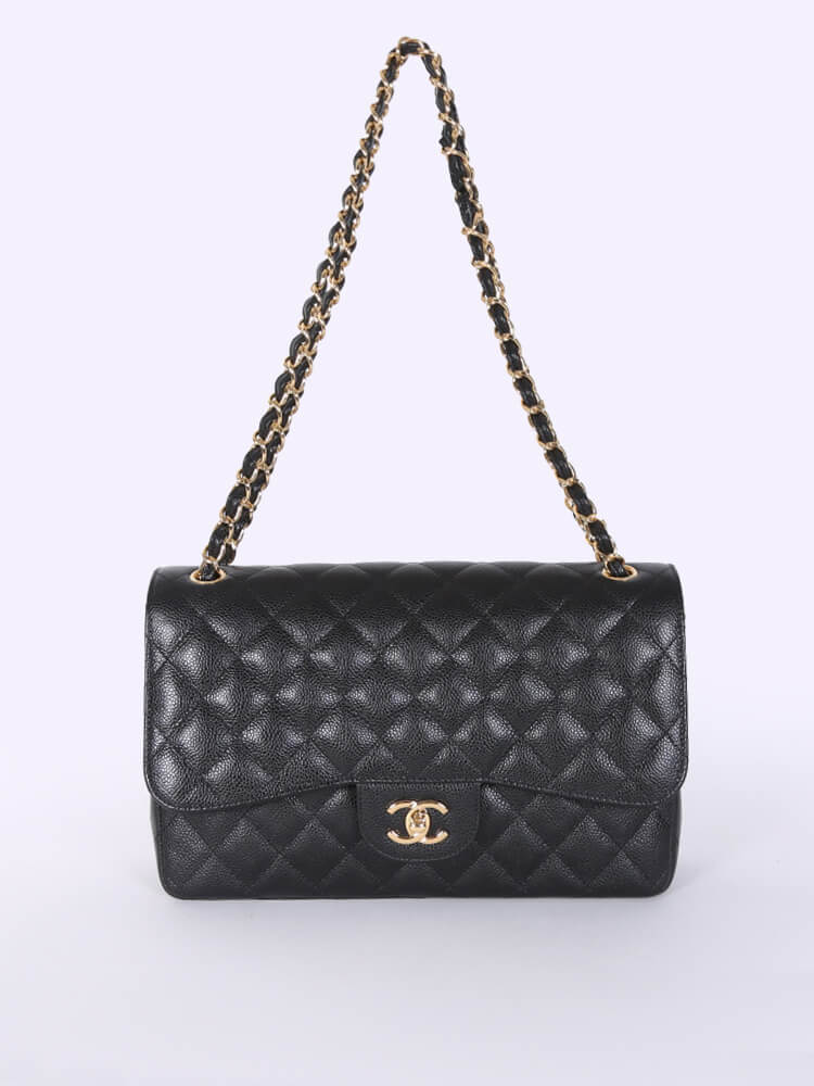 Chanel - Jumbo Classic Double Flap Bag Caviar Noir