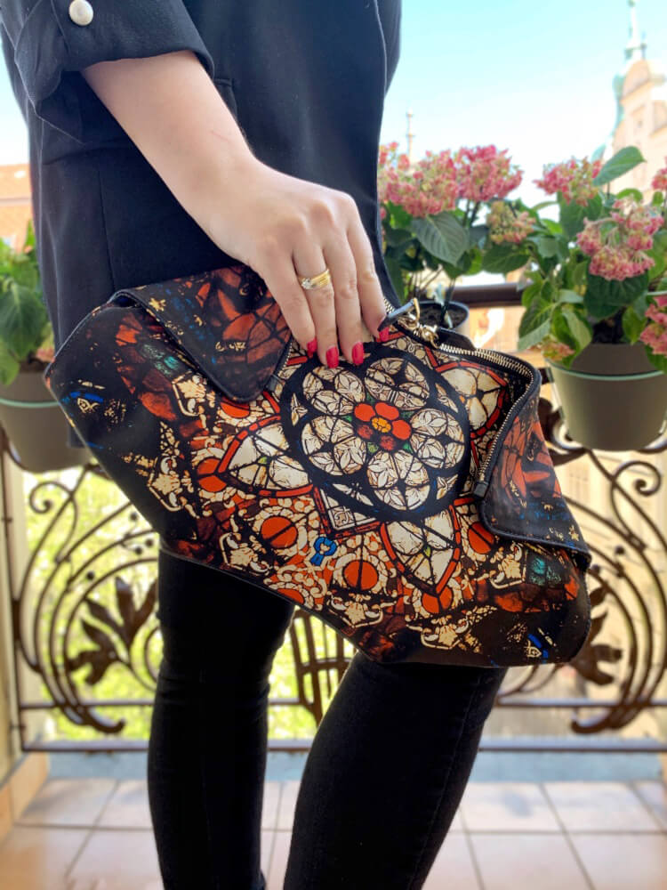 Alexander McQueen De Manta Stained Glass Satin Clutch www.luxurybags