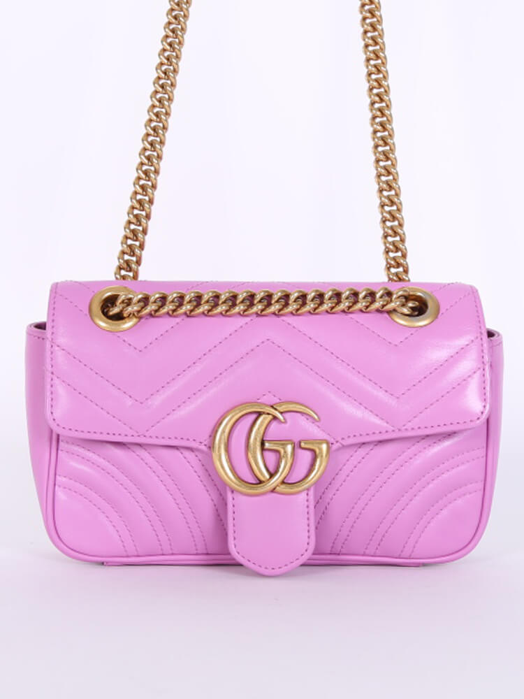 Gucci GG Marmont Mini Calfskin Bag Candy Pink www.luxurybags