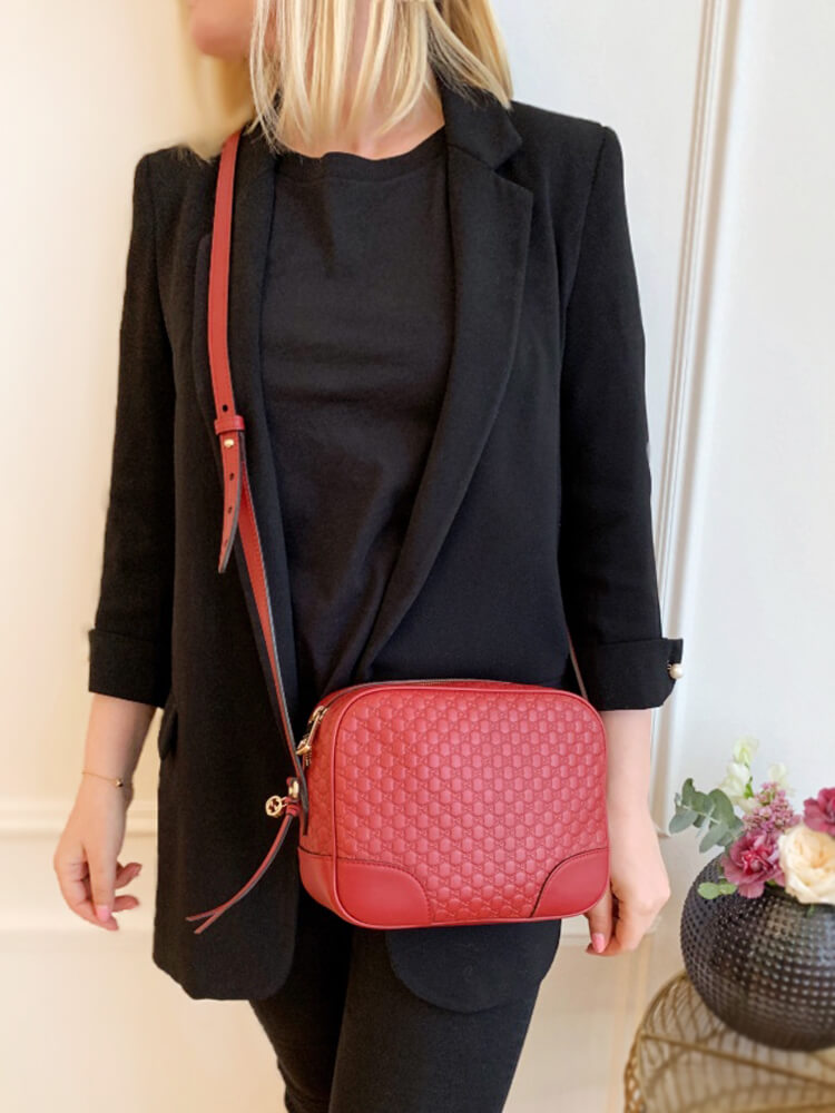 Gucci Microguccissima Leather Crossbody Red www.luxurybags
