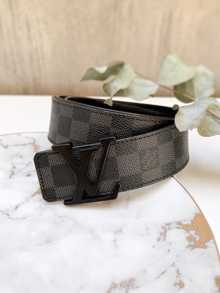 Louis Vuitton - LV Initiales Damier Graphite Canvas Belt 105