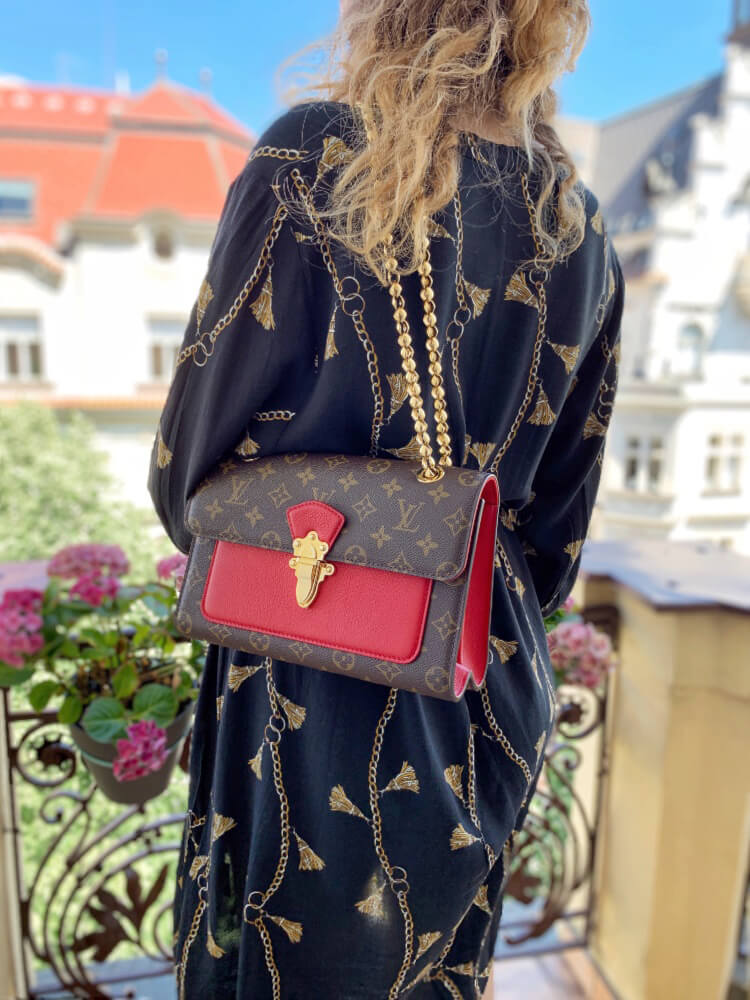 Louis Vuitton Victoire Monogram Canvas Calfskin Cerise www.luxurybags