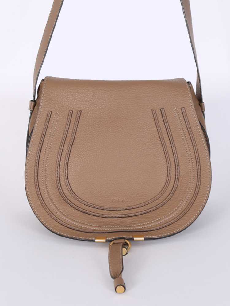 Chloe Marcie Calfskin Saddle Shoulder Bag Nut www.luxurybags