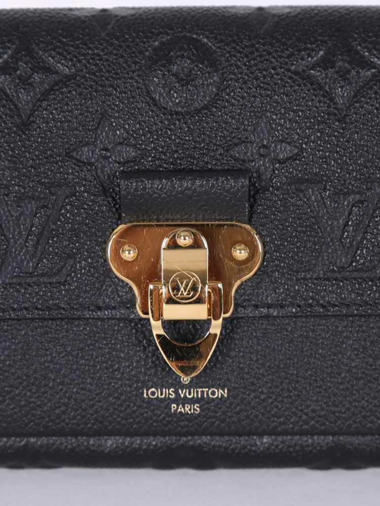 Louis Vuitton Monogram Empreinte Brodery Portefeuilles Crea M81139 Noir Compact  Wallet Louis Vuitton