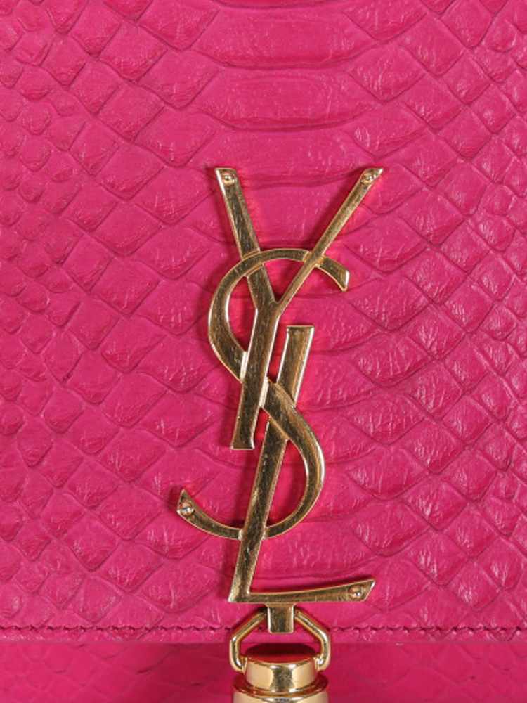 Saint Laurent Paris Kate Medium Python Embossed Chain Tassel Bag