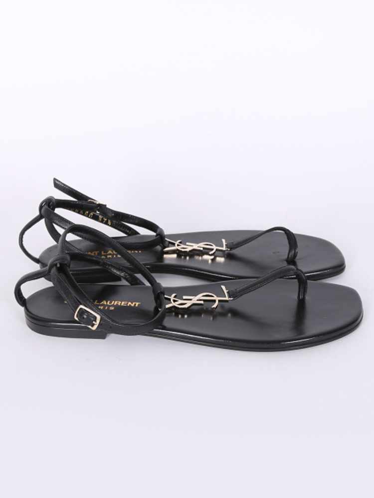 Saint Laurent Paris Nu Pieds 05 YSL Nappa Thong Sandals Nero 37 5 www.luxurybags
