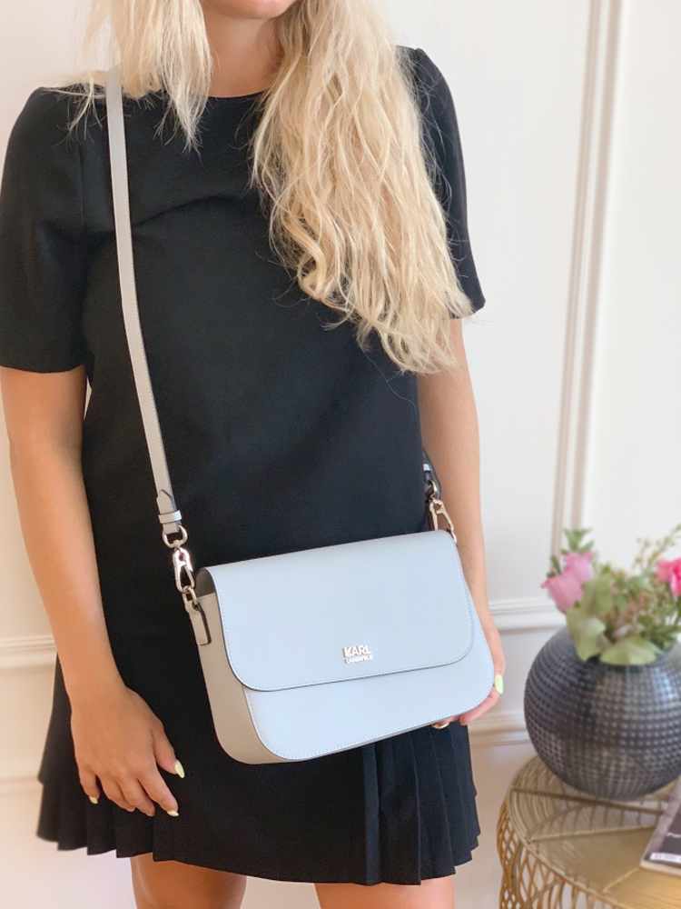 Karl Lagerfeld K Sphynx Eco Leather Crossbody Flap Bag Baby Blue www.luxurybags