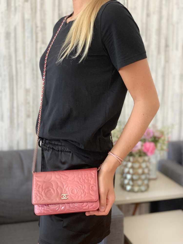 Chanel woc camellia bag deals
