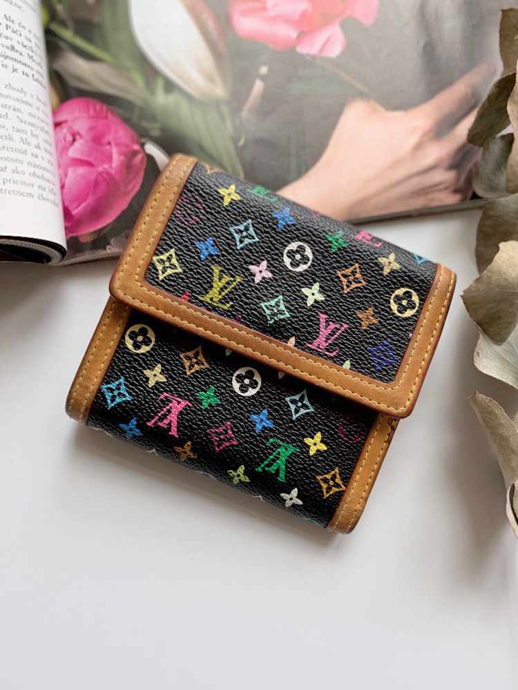 Louis Vuitton Monogram Multicolore Canvas Compact Wallet Noir www.luxurybags