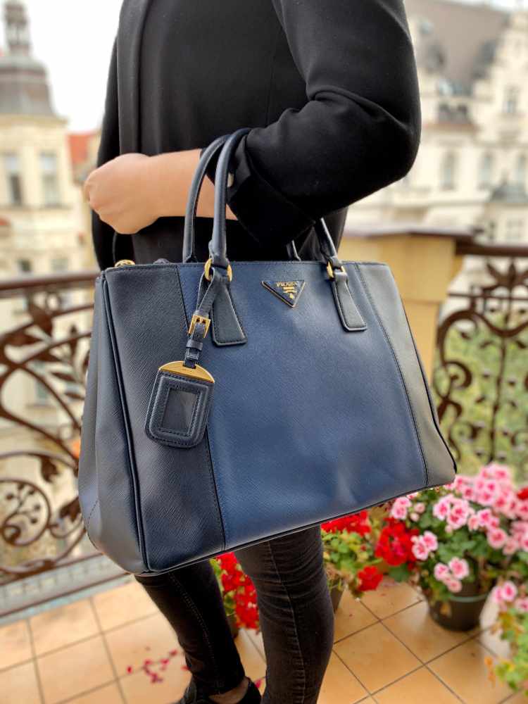 Prada - Galleria Medium Color Block Saffiano Leather Tote