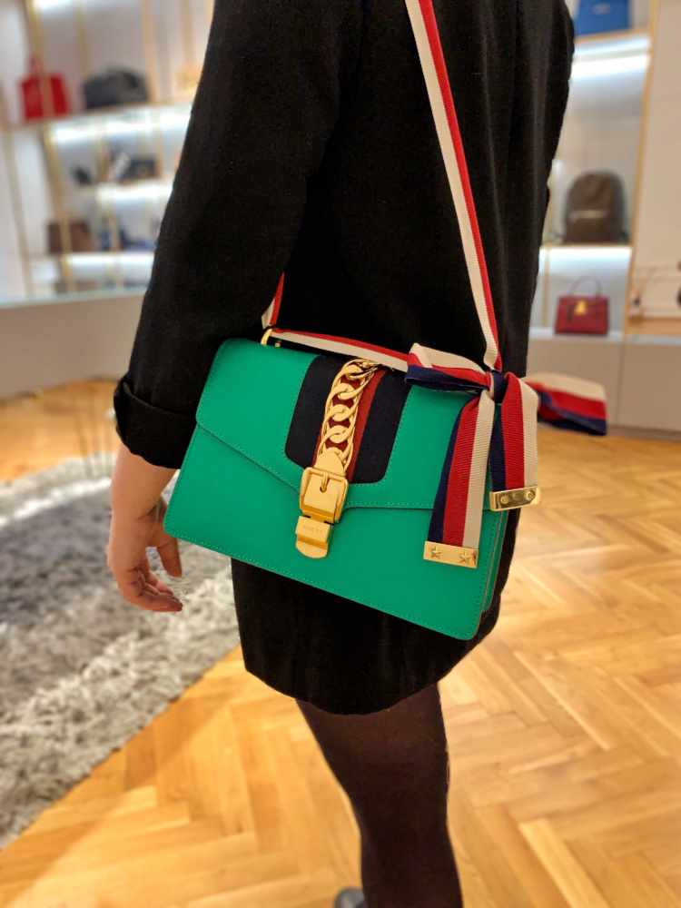 Gucci GG Sylvie Small Shoulder Bag Green www.luxurybags