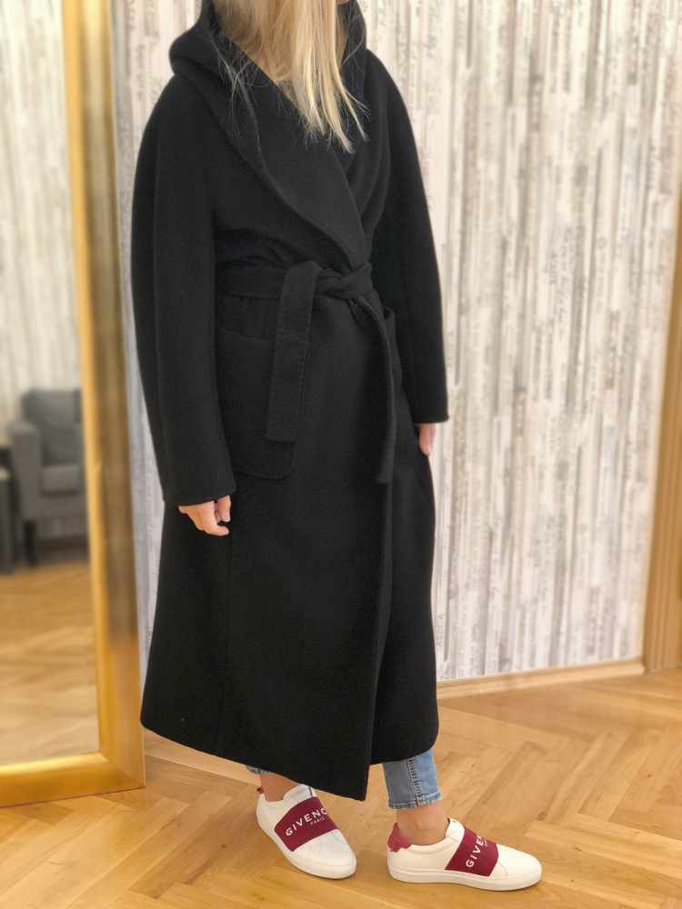 Hooded on sale cashmere coat