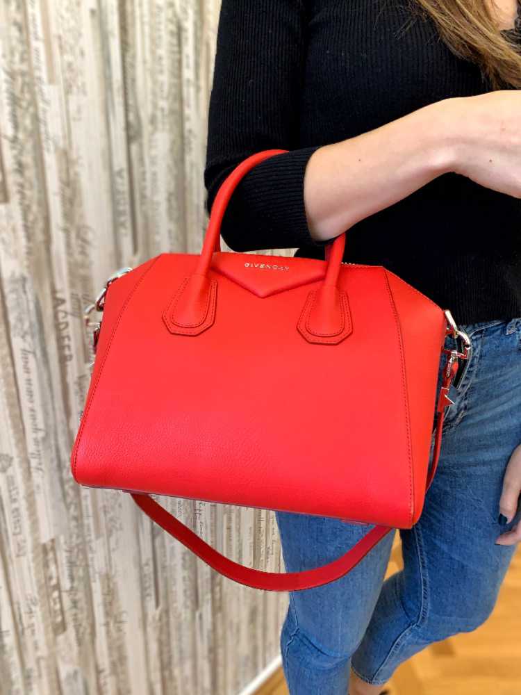 Givenchy Antigona Small Grained Leather Bag Red www.luxurybags