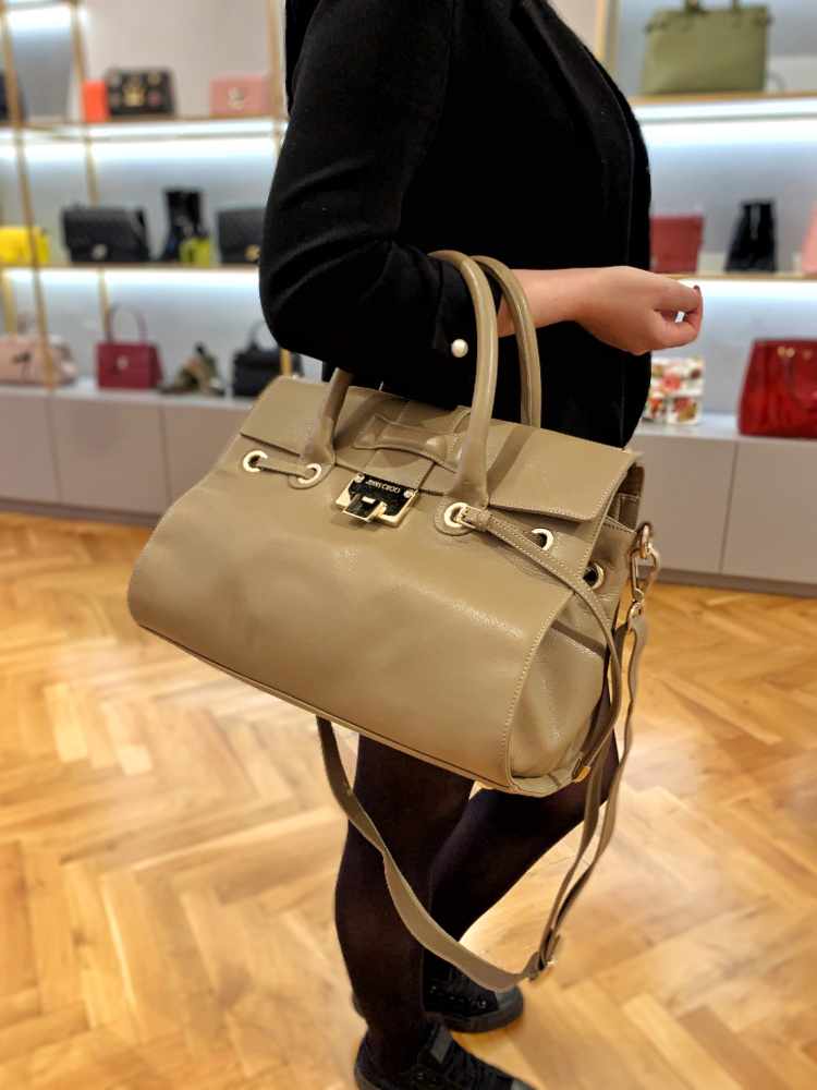 Jimmy Choo Rosalie Leather Handbag Brown www.luxurybags