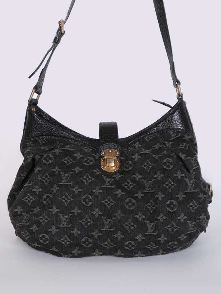 LOUIS VUITTON BLACK MONOGRAM DENIM MAHINA BAG – RDB