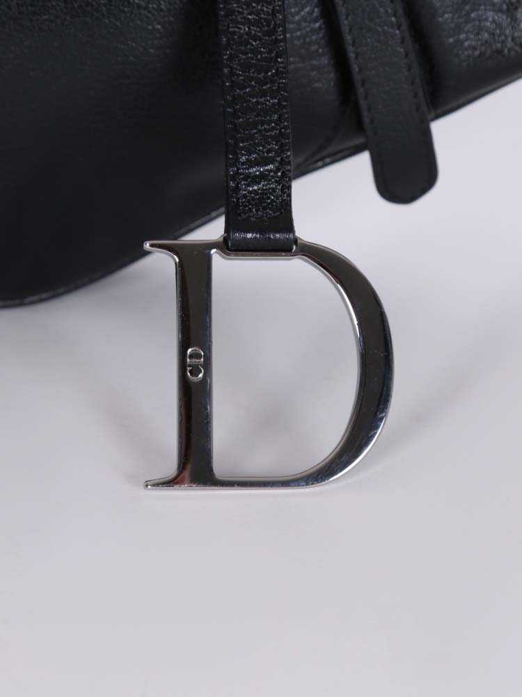 Christian dior saddle bag black leather best sale