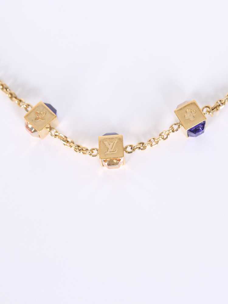 Louis Vuitton LV Monogram Gold The Gamble Crystal Necklace LV-0814N-0004